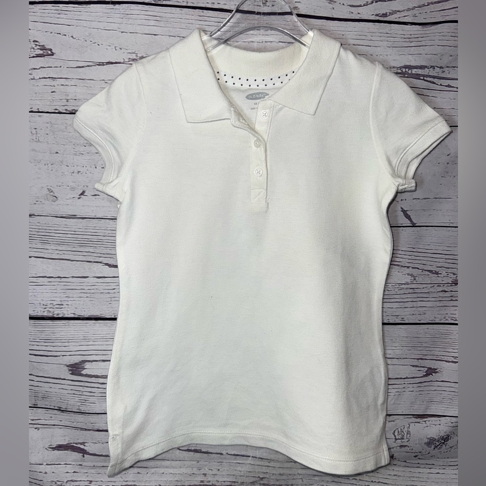 Old Navy Kids White Polo Shirt Size XS